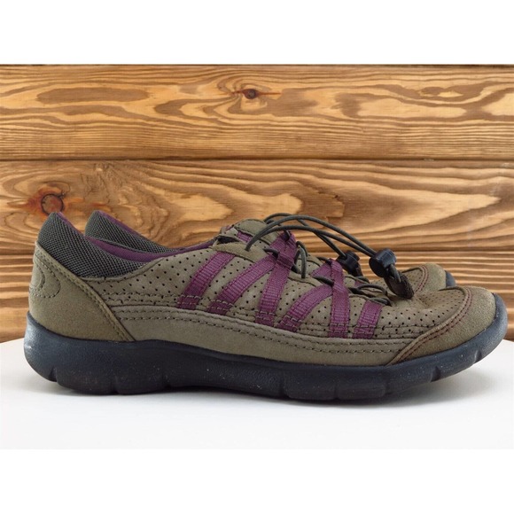 Clarks Size 6 Sneaker Brown Leather Medium Drawstring Women - Picture 5 of 11